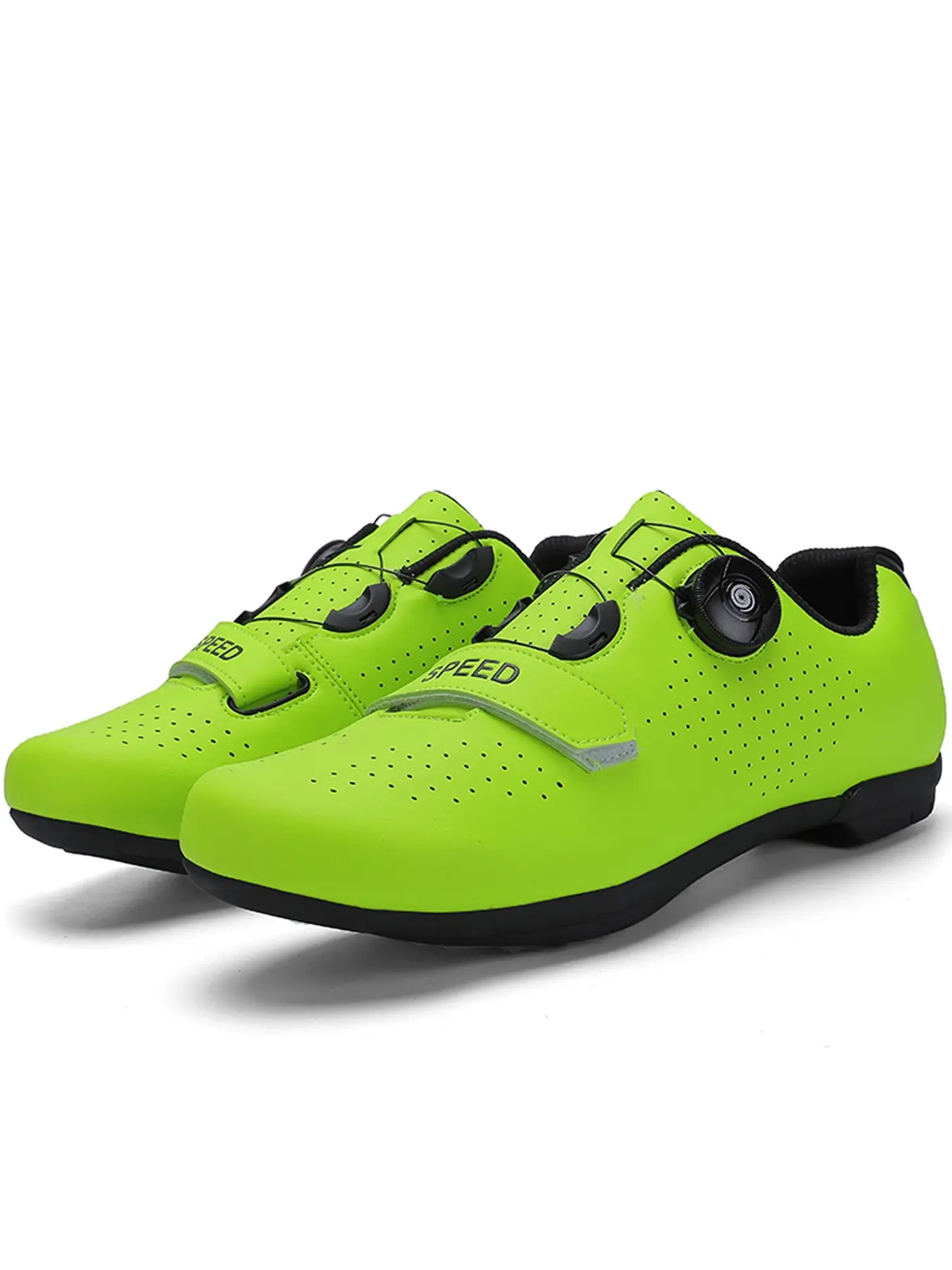 Unisex PU Leather Cycling Shoes, Cycle Shoes, Riding Shoes, Sports Shoes, Quick Lock Dual Buckle, Breathable Design, Sporty Style, All-Season Use, Daily Exercise & Commute