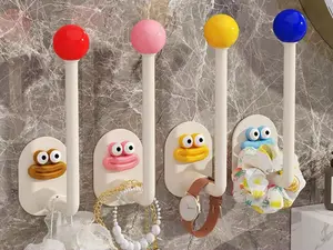 4 Color No Drill Strong Adhesive Hooks Bathroom Organizer for Headbands & Girls' Accessories