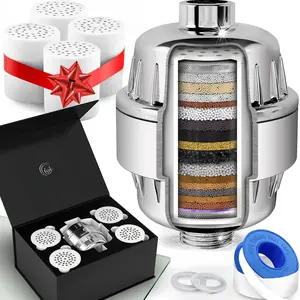 Shower  Filter for Hard Water  20-Stage + 5 Replacement Cartridges  Removes Chlorine, Fluoride, and Other   Vitamin C, E & A Shower Filter for Glowing  & Hair