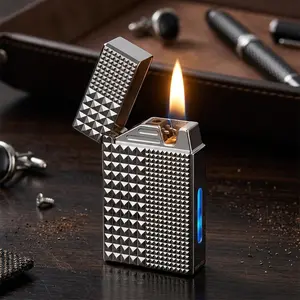 【Best Gift Choice 】 Intellegent Voice-Activated Metal Lighter (Fluid Not Included) 4 Ignition Modes,  USB Rechargeable – Smart Windproof Lighter for BBQ, Candles, Outdoor Use, Men's Gift