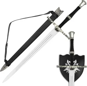 49” Medieval Fantasy Knight Sword Replica - Display Prop with Scabbard, Ideal for Cosplay, Gift-Giving, Home Hanging Decor