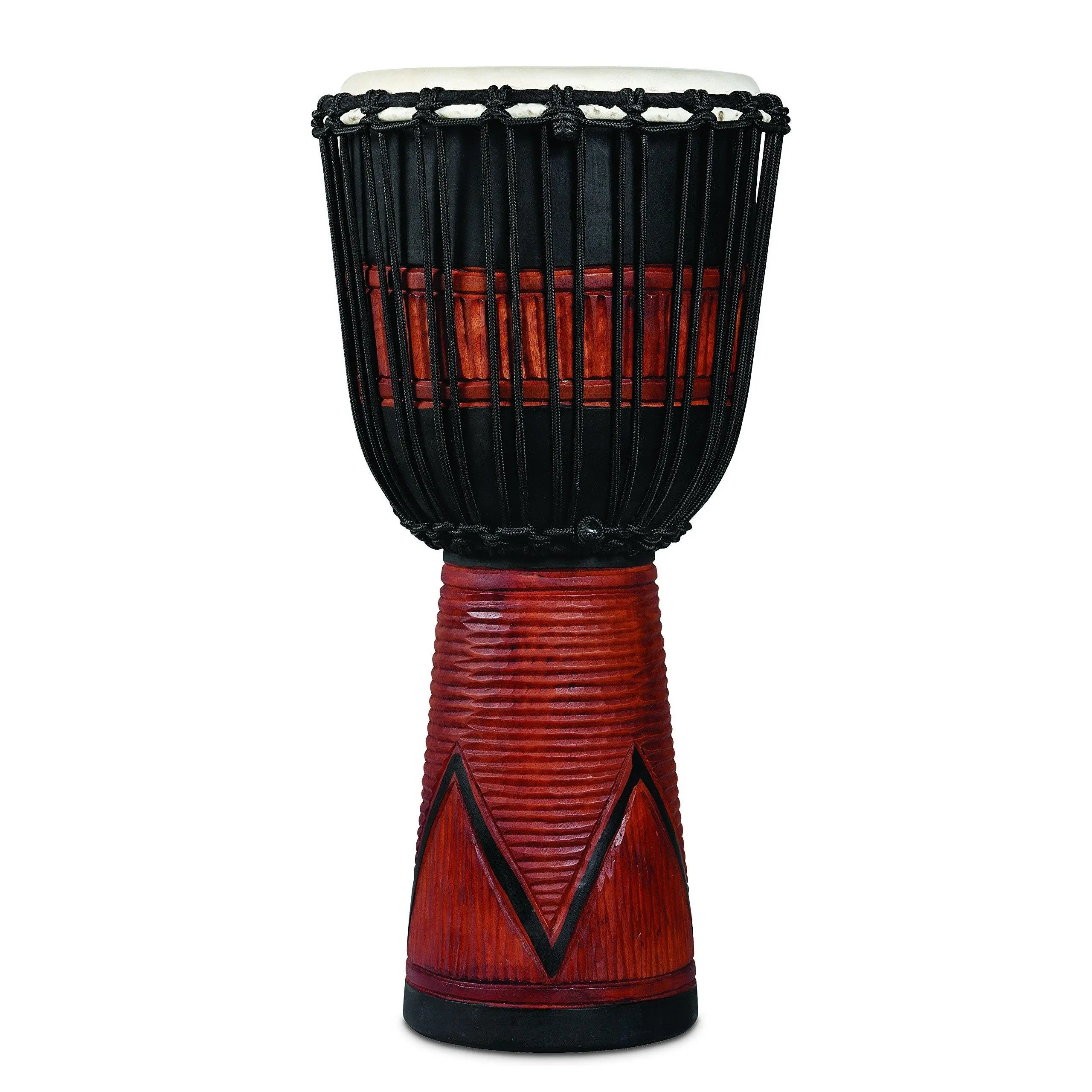 Latin Percussion World Beat Wood Art Large Djembe, Black and Brown (LP713LB)