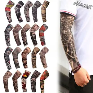 10Pcs Temporary Tattoo Cooling Arm Sleeves | TattooTok OutdoorTok SunSafeTok UPF UV Protection Sleeves | Nylon Spandex for Cycling Fishing Golf Hiking Outdoor Sports