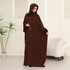 Solid Color Hoodie Abaya with Hat – Casual Modest Dress with Pockets (NCA005) SpringStatements