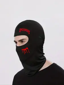 Cartoon Letter Pattern Balaclava Hat, Breathable Elastic Fabric Comfortable Quick Drying Balaclava Hat, Windproof Dustproof Sunscreen Protection Neck Mask, Gaiter Mask, Balaclava Headwear, Balaclava Face Mask