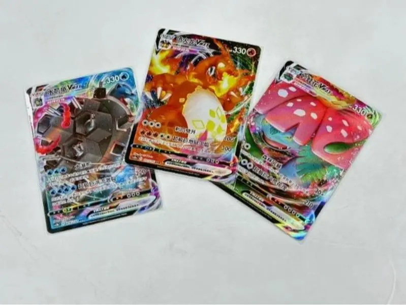 3Pcs NM Grade Pokemon TCG S-Series Chinese Charizard, Blastoise, Venusaur VMAX Trading Cards - In Stock
