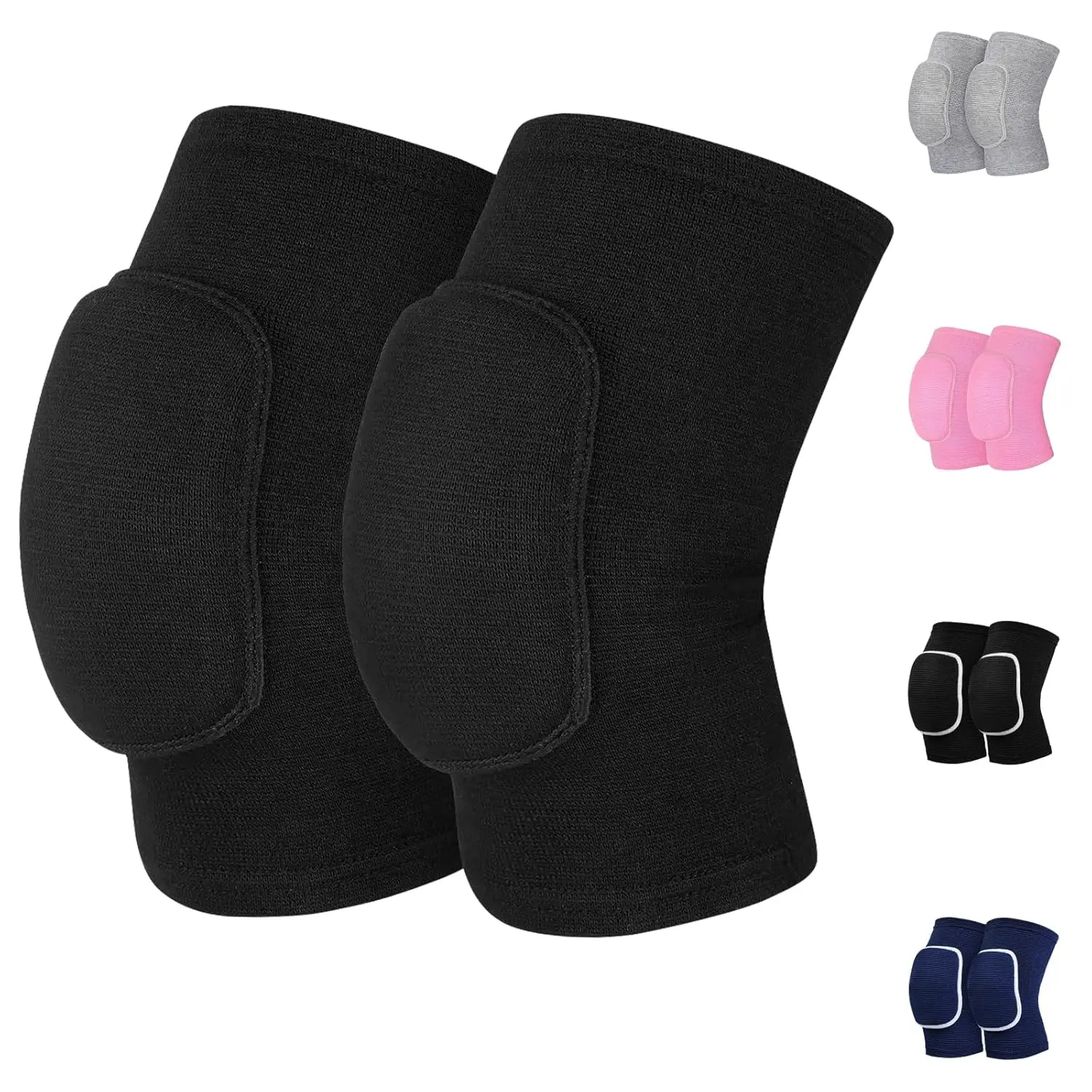 Unisex Elastic Knee Pads with Thick Foam Sponge, Breathable Anti-Collision Shock-Absorbent Brace for Wrestling, Volleyball, Mountain Climbing, Elastic Cuffs, Perfect Fit for Adults, Outdoor Sports Use, Pole Dancing