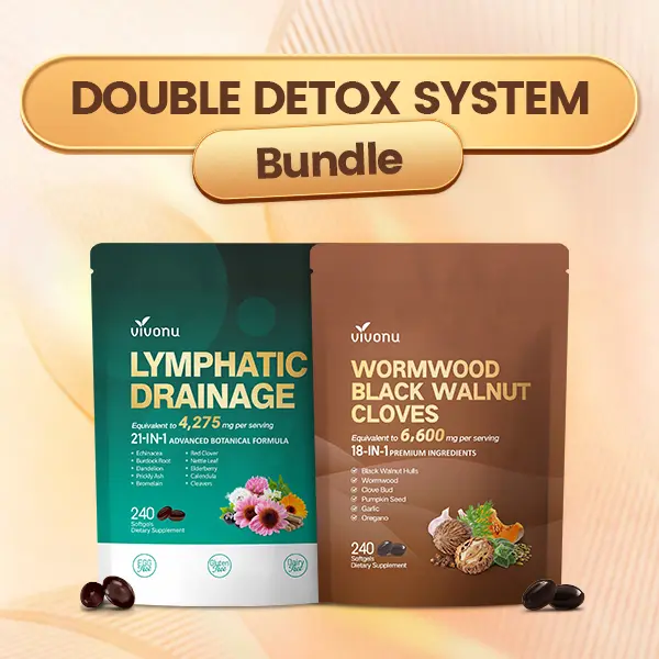 VivoNu Metabolism & Lymphatic Support Combo | Wormwood Black Walnut Cloves + Lymphatic Support | Supports Energy, Circulation & Daily Wellness | 480 Capsules SummerVibes