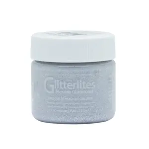 Angelus Glitterlites Paint - Silver Spark, Flexible Glitter Paint, Will Not Crack, Peel, Or Flake Off, DIY Craft Glitter Paint