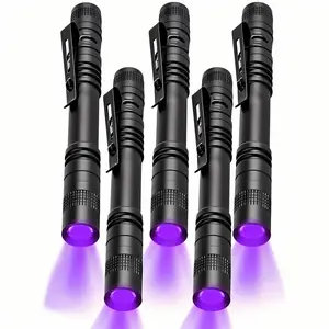 VASTFIRE 5/2/1 UV Flashlight with Clip High Lumen Mini LED Handheld Tactical Pocket Flashlight Blacklight Detector for Currency Validation Pet Urine Stains and Bed Bugs Portable Mini Size 13.2cm Length