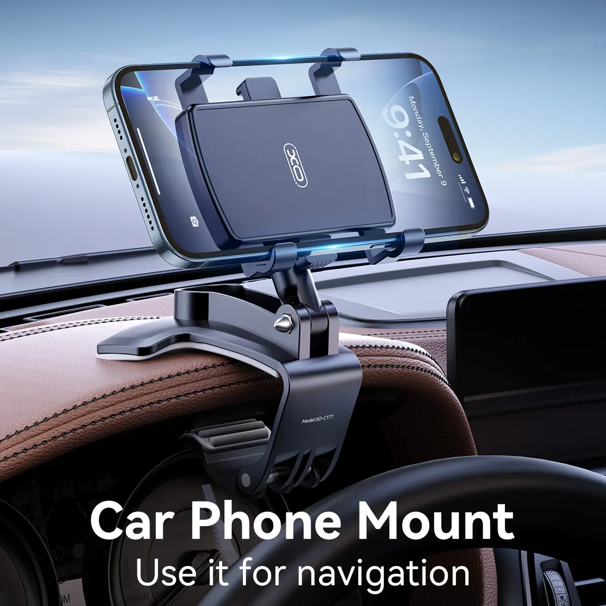 Universal Car Phone Holder Mount,360 Degrees Rotation Dashboard Phone Holder [Upgrade Clip Never Fall],Car Phone Mount for iPhone,Samsung,Google,Nokia,and  4-7 inch Smartphones