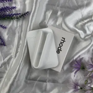 Rhode Hailey Silicone Magnetic Phone Case White With Box, Rhode Snap-On Lip Case Neutral Aesthetic Minimalist Luxury Phone Case Cute Girl Gift