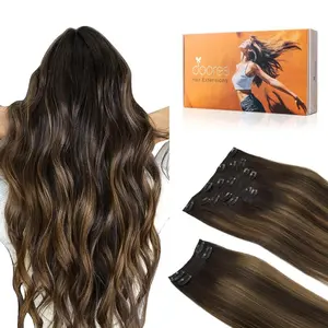 Doores Clip in Hair Extensions 120g/7pcs 150g/9pcs 100% Human Hair Straight for Daily Use#Summervibes