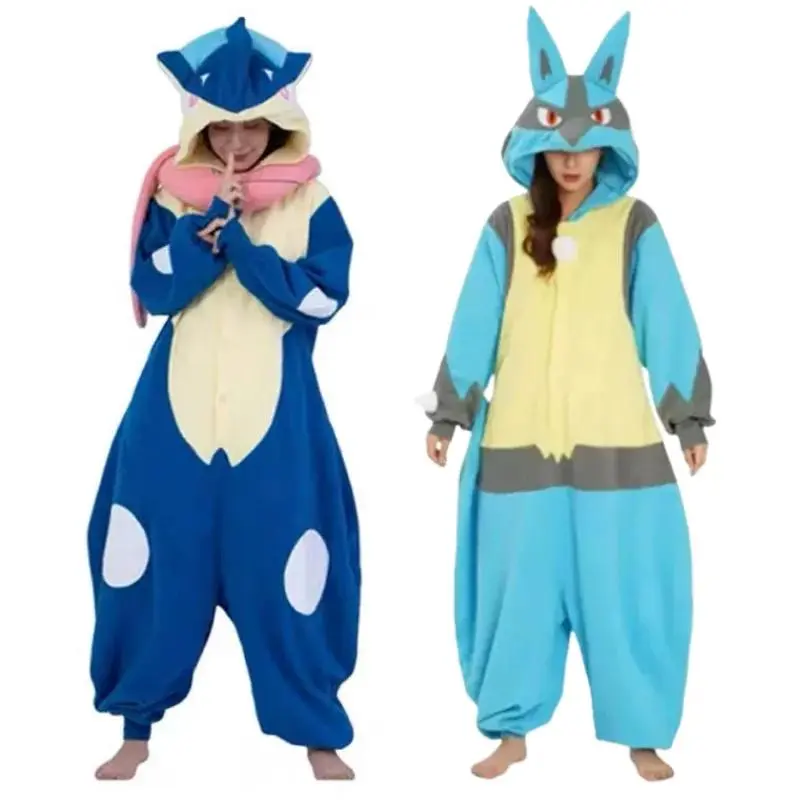 Greninja Onesie Kigurumi Lucario Pajamas Adult Cosplay Costume Unisex Anime Pijamas Christmas Halloween Costume Pijama AdultGift