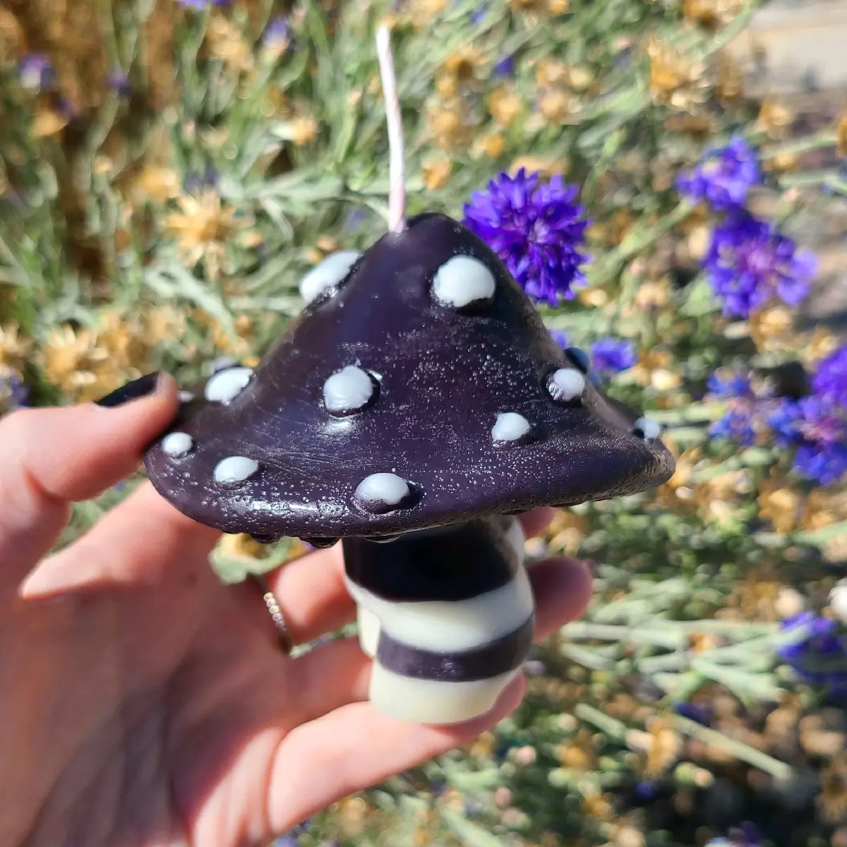 Black & White Mushroom Candle