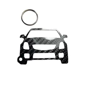Carbon Fiber keychain for Cadillac CTS-V (2009-2015) Inspired Keychain Lanyard  front  view Glossy Twill