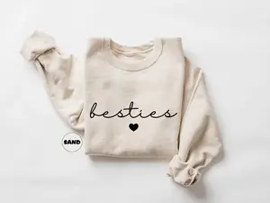 Besties Sweatshirt, Matching BFF Outfits for Two, Cute Friendship Pullover, Cozy Aesthetic Top for Women, Matching Outfits for Couples, Best Friend Gift Idea
