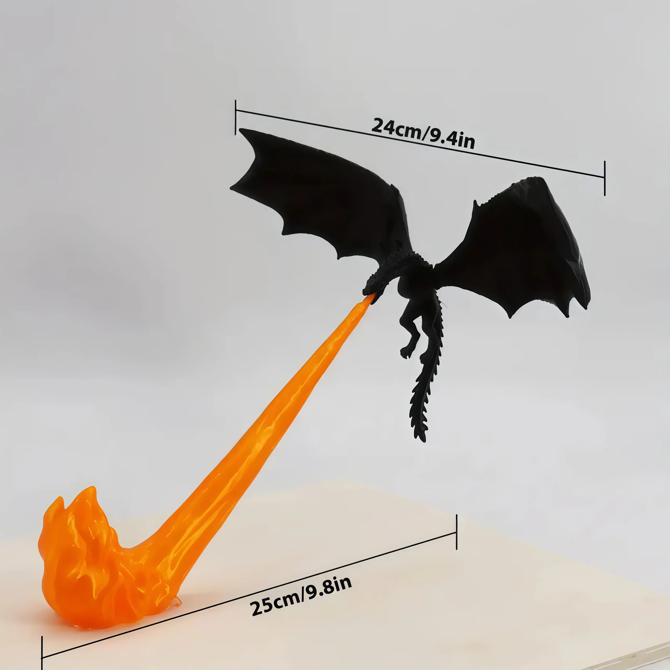 3D Printed Fantasy Dragon Flame Sculpture - Car Exterior Decoration, Desk Decor Figurine, Fire Breathing Statue for Home, Office Use