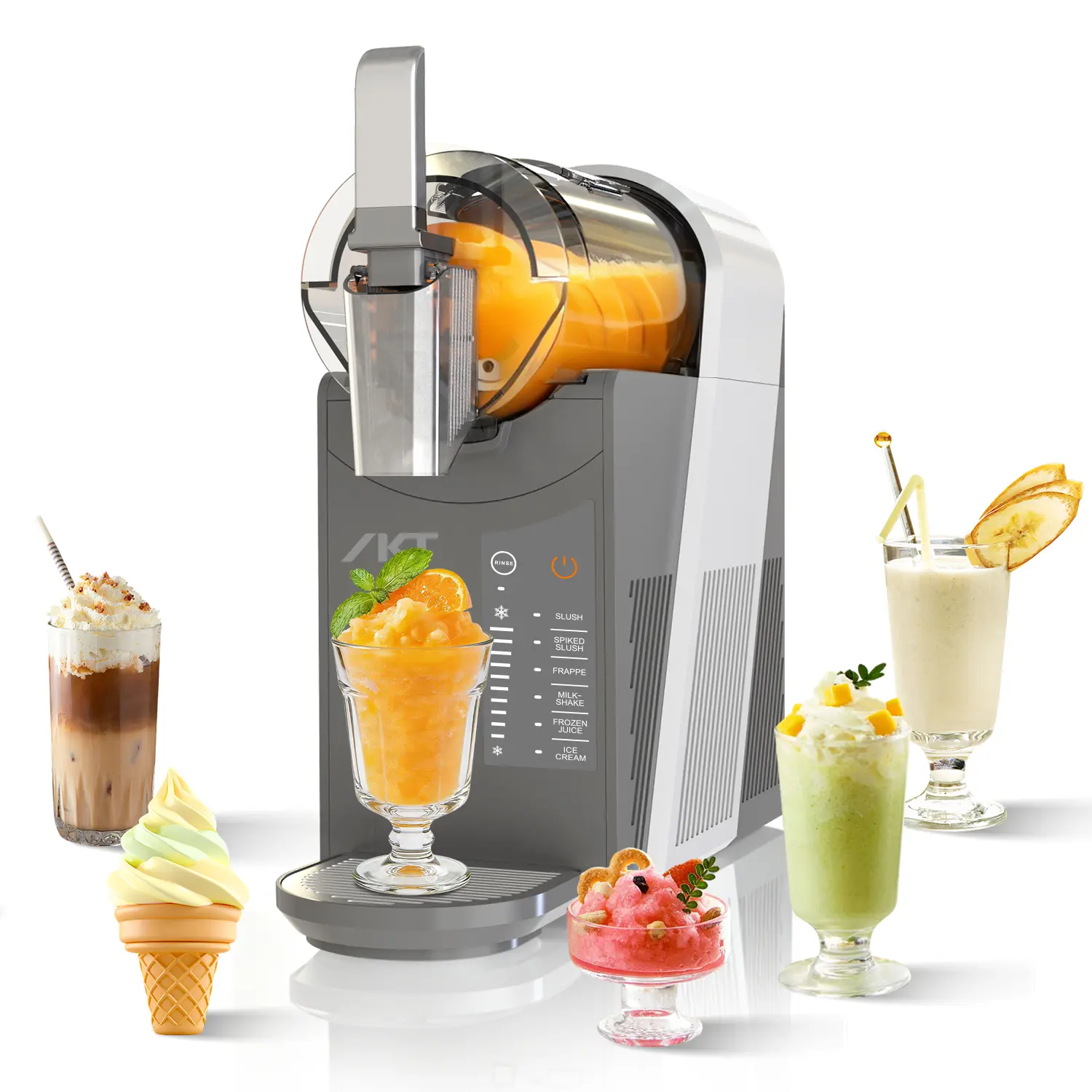 SOOPYK Slushie Machine,6-in1 Professional Frozen Drink Maker with Self-Cleaning for Home,No Ice Needed,Adjustable Hardness,Ice Cream Maker