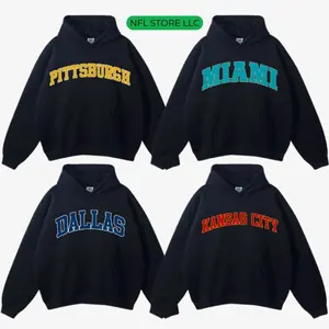 Vintage 90s ALL TEAM FOOTBALL Black Hoodie, Game Day Unisex Hoodie, Vintage Football Pullover, Gift For Fans, Custom Team JQ
