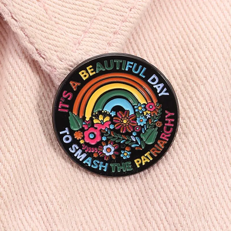 Beautiful Day Slogan Enamel Pin, Fashion Brooch for Women & Men, Enamel Pin Suitable for Backpacks, Jeans, Scarves, Hats Decoration, Hat Pins, Alloy Brooch Pin