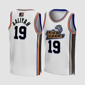 [TikTokShopBlackFriday] Aaliyah Jersey 19 Bricklayers MTV Rock N Jock Basketball Jersey 90s Hip Hop Clothes for Party Men Classic Breathable Sleeveless Tank Top Lightweight Quick-Drying Ideal for Casual Wear or Athletic Games