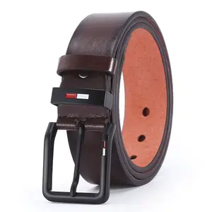 Men'S PU Leather Alloy Pin Square Buckle Belt Businessleisure Belts 2023 Fashion Black Coffee Brown Waistbelts for Men Does not apply