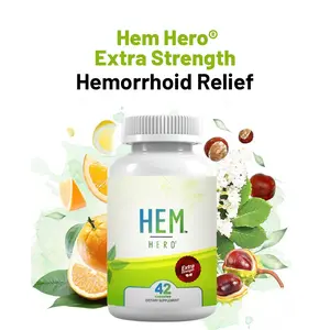 Hem Hero Hemorrhoid Relief Extra Strength Supplement - 42 Capsules | Herbal Dietary Supplement with Horse Chestnut Seed Extract - For Bleeding, Irritation & Burning Pain Relief - Vein Health & Blood Flow Support - Fast-Acting Formula