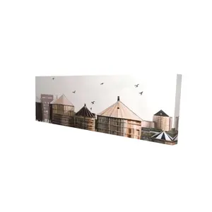 212 MAIN 16x48 in. Water Tower Wall Photo Print - Blue Contemporary Artwork, Home Decor Poster for Room, Home Supplies Decoration