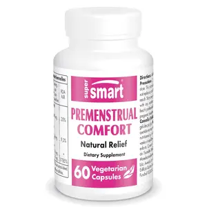 SuperSmart - Premenstrual Comfort (Advanced Formula) - Vitex Chasteberry Supplement for Women - Vitex Agnus-Castus & Vitamin B6 | Non-GMO & Gluten Free - 60 Vegetarian Capsules
