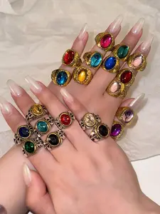 Random Color Avengers Ring, Fashion Jewelry for Party, Daily Clothing Decor, Trendy All-match & Exquisite Jewelry for Birthday Gift