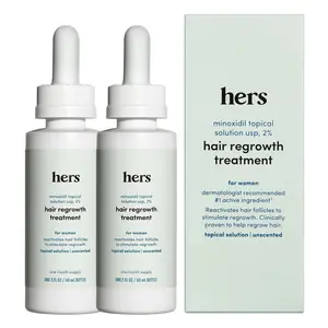 Hair Regrowth Treatment for Women with 2% Topical Minoxidil Solution for Hair Loss and Thinning Hair, Unscented Haircare Comfort Color Daily