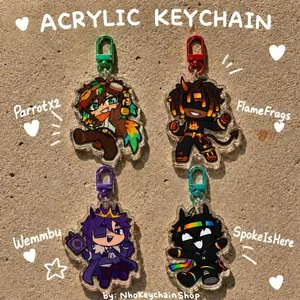 Unstable Universe Quartet Acrylic Keychain | ParrotX2, FlameFrags, SpokeIsHere, Wemmbu  Minecraft SMP Gamer Gift