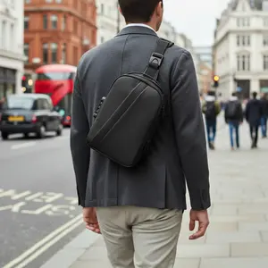 Men's Durable Oxford Versatile Crossbody Bag - Waterproof, Anti-Theft Messenger Chest Pack with USB Port for Short Trips & Daily Use, Versatile Bag