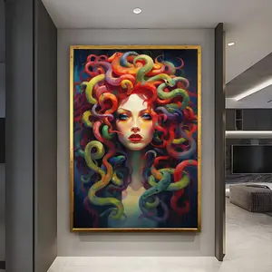 Home Decor, Colorful Medusa Wall Art, Medusa Wall Art, Greek Mythology Wall Art, Woman with Snake Head Poster Art, Medusa Greek Wall Decor, Room Decor