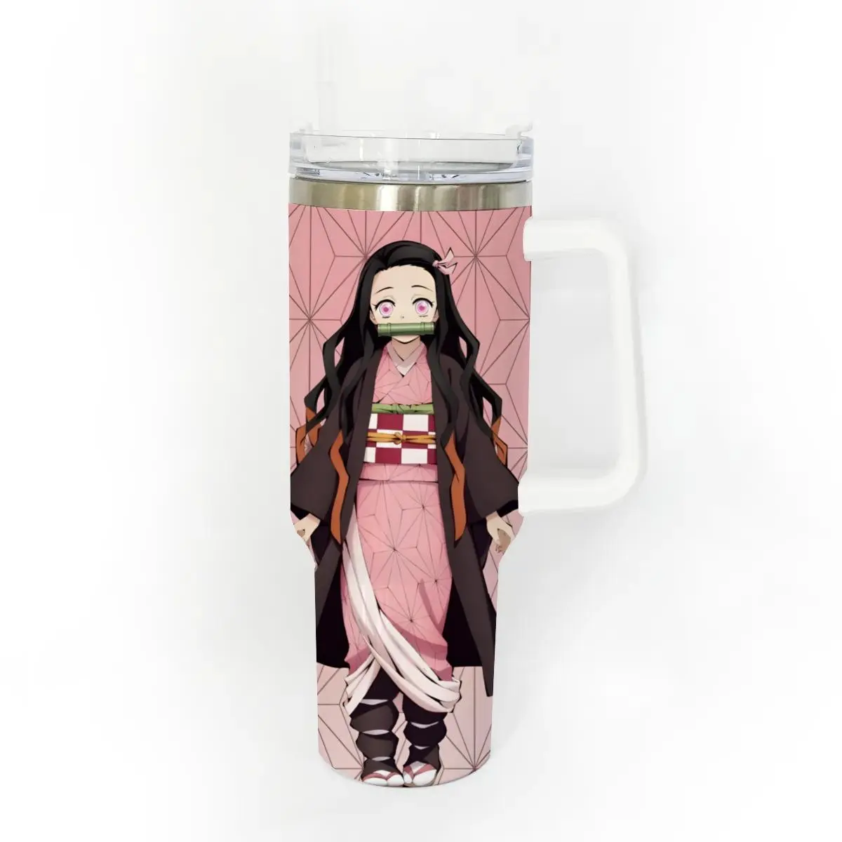 40oz Stainless Steel Tumbler, 1 Count Kamado Nezuko Pattern Insulated Water Bottle, Stainless Steel Thermos, Stainless Steel Flask, Drinking Cup for Home Office School, Boyfriend Gift, Drinkware, Summer Cool Bottle