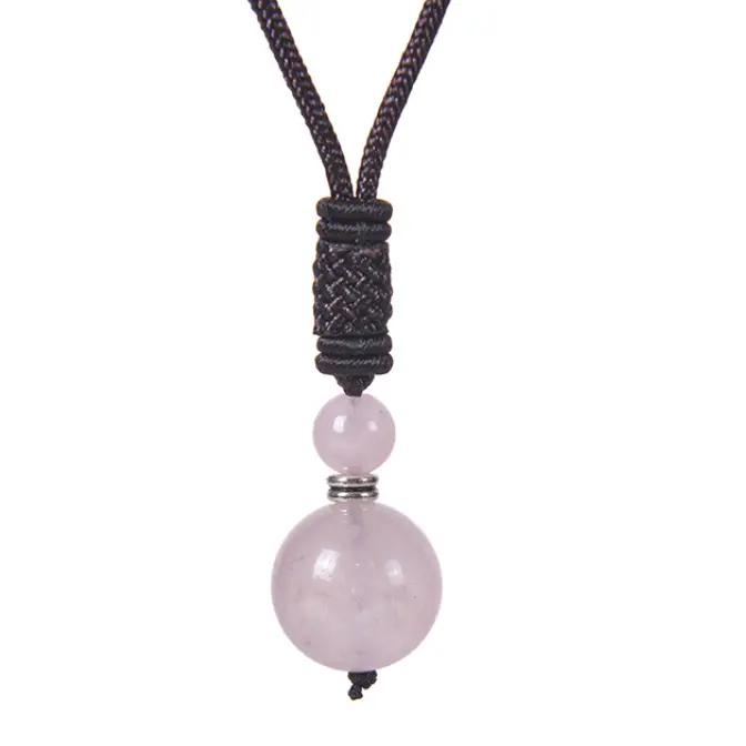 Crystal Power Stone Pendant Necklace-Malachite, Obsidian, Tiger's Eye, Rose Quartz, or Amethyst