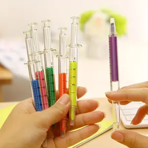 6 Pack Creative Syringe Shaped Highlighter Syringe Needle Shaped Colored Pens for Office School Marker Writing Tools, Writing Utensils, Back to School, School Supplies, Stationery, Colored Markers