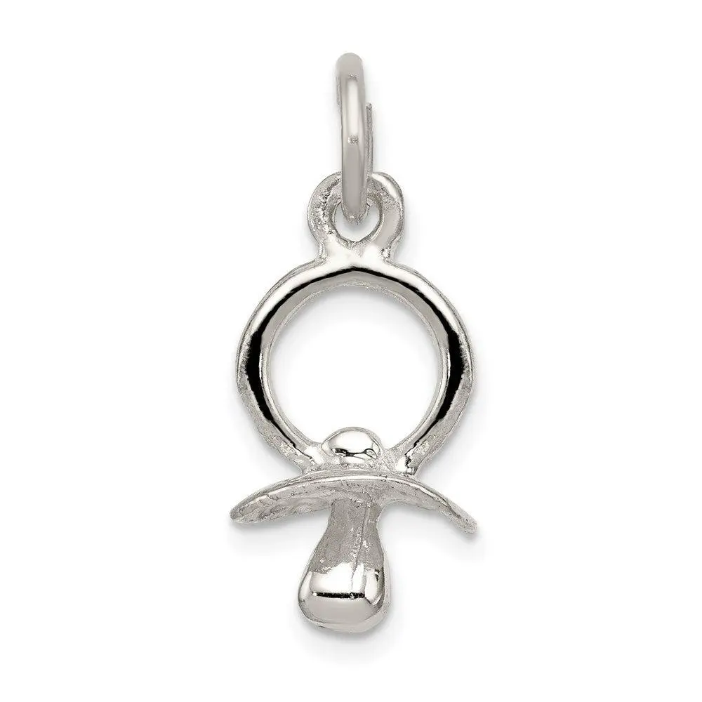 Sterling Silver Pacifier Pendant Necklace New Mom Baby Keepsake Gift Women