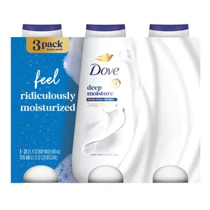 Dove Deep Moisture Body Wash 23 Fluid Ounce Pack of 3 for Ridiculously Moisturized Skin Care 69 FL OZ Total Volume