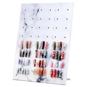 Nail Art Detachable Display, Magnetic Marble Nail Art Showing Holder Color Card Display Board Acrylic False Tip Display Stand Rack Large Size