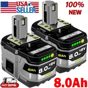 8.0Ah 18V Battery P108 One Plus For RYOBI 18 Volt High Capacity Lithium-Ion High Performance 100% NEW FAST SHIPPING