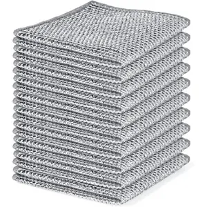 10 Counts Non Scratch Wire DishclothMultipurpose Wire Dishwashing Rag MetalScrubbers for for Wet and Dry Cleaning, 2-Layer Kitchen Cleaning Cloth CleaningTool
