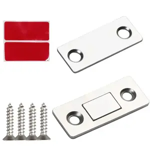 Magnetic Cabinet Latch, No-Drill Installation, 3-Step Adhesive Mounting, Tool-Free, Durable Magnetic Closure for Cabinets & Drawers