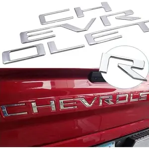 Tailgate Insert Letters for Silverado 2019-2026 Model Raised Emblem Decal, Truck Rear Accessories, Chrome Silver