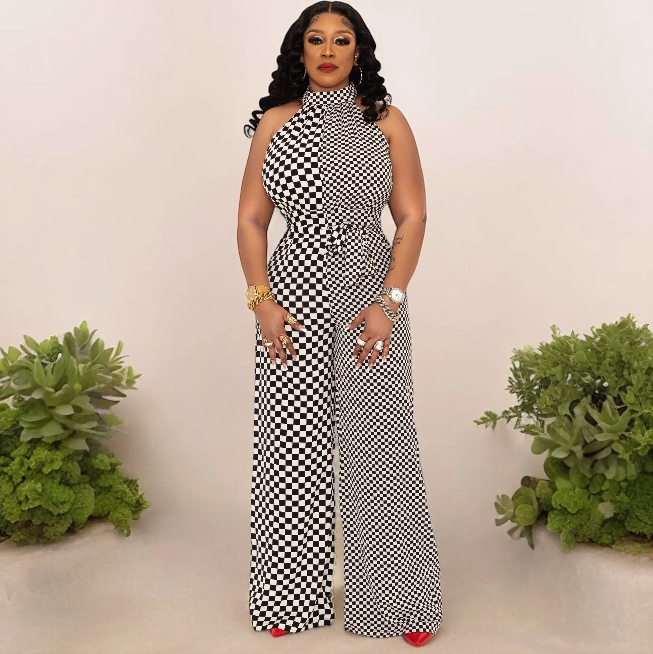 Show Stopper Checkered Jumpsuit
