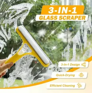 Signaturte 3 in 1 Window Cleaning Scraper with Spray, Cleaner Squeegee with Spray for Shower Glass, Multifunctional Mirror Squeegee Cleaning Tool for Car, Home, Kitchen Glass
