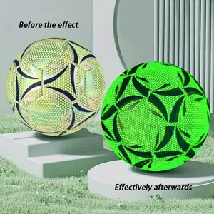 Night Glow Soccer Ball, Size 5 PU Stitched Football, Glowing Sports Equipment for Youth Entertainment, Ideal for Teenage Fun Football Balls