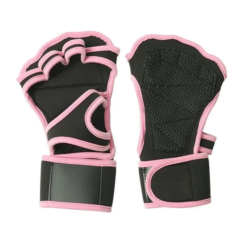 Men's Breathable Neoprene Weight Lifting Gloves with Supportive Wrist Wraps, Sturdy Palm Protector with Non-Slip Silicone Grip for Gym Workouts & Sports, Male, Nonslip, Silicone Palm
