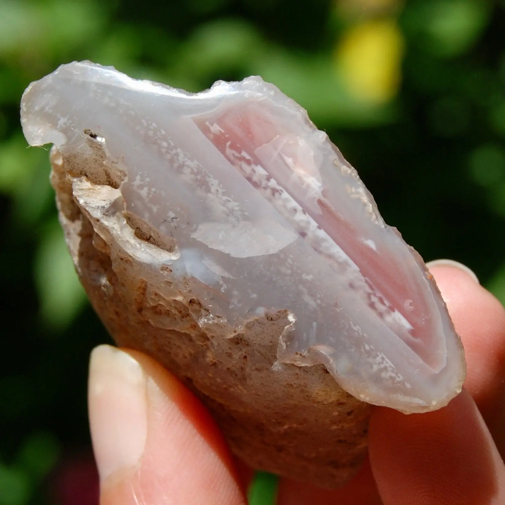 2.3in Pink Botswana Agate Semi Polished Crystal Nodule, ba20